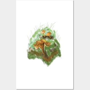 Forest Mushroom Illustration Posters and Art